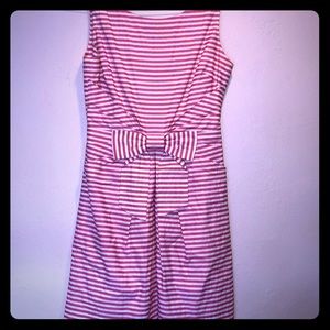 Kate Spade ♠️ pink white striped bow dress size 4